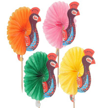 (As show, One size) 50pcs Creative Cocktail Toppers Decorative Fruit Toothpicks (Random Color)