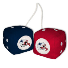 Fremont Die NFL New England Patriots 3"""" Fuzzy Dice 3"""" holdfarver