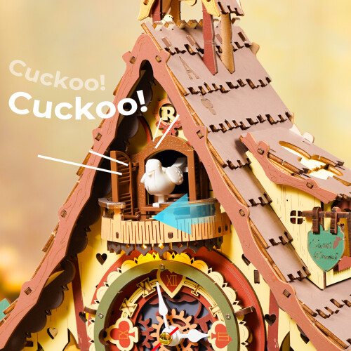 Robotime ROKR Cuckoo Clock Mechanical 3D Wooden Puzzle 2