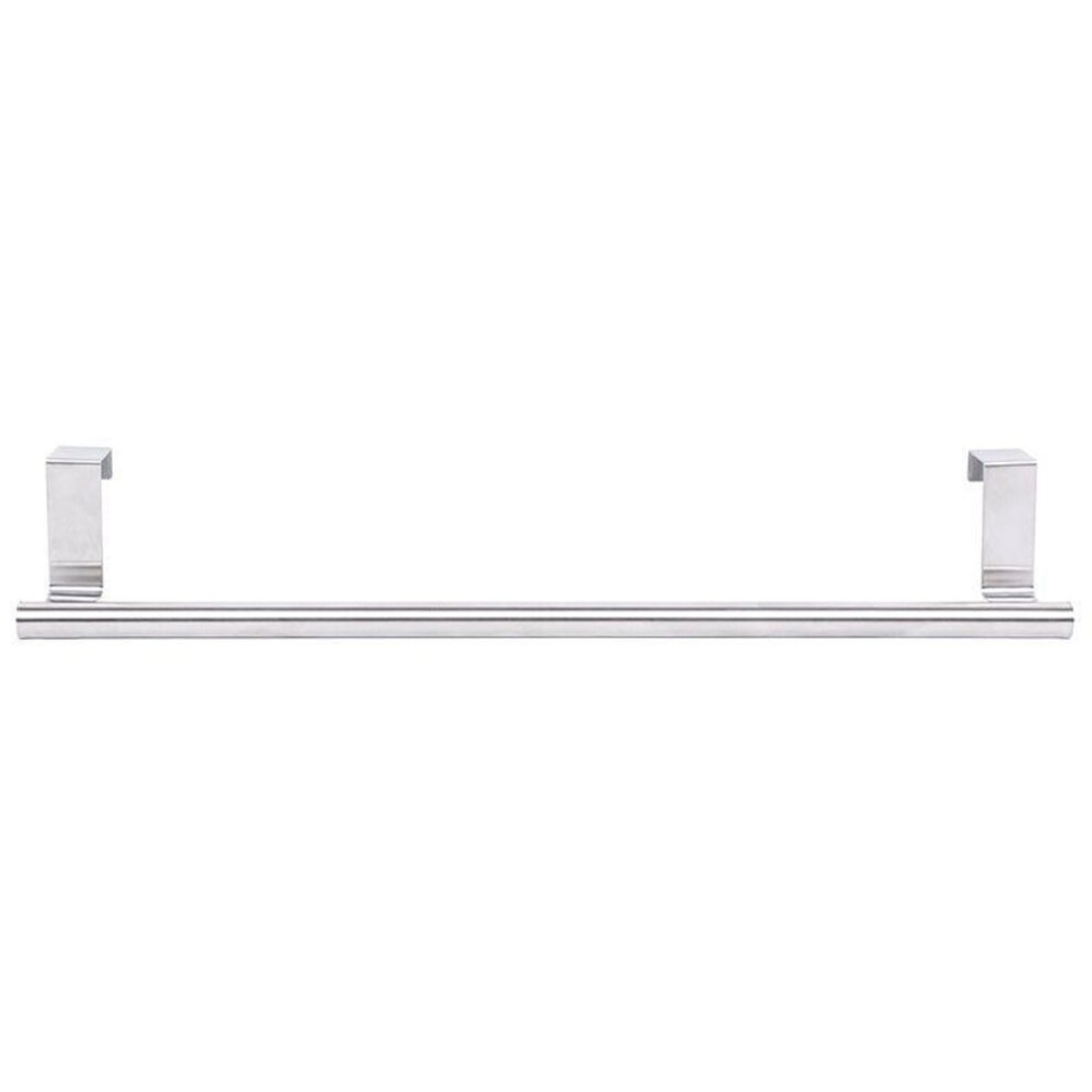 (as the picture, large size) Stainless Steel Punch-free Kitchen Towel Storage Rack - Cabinet Door Back Mount