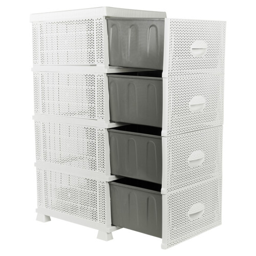 URBN Living (White) 4 Tier Shelf Plastic Storage Drawers Home Office Organiser Large Tower Rack Unit 2