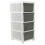 URBN Living (White) 4 Tier Shelf Plastic Storage Drawers Home Office Organiser Large Tower Rack Unit 6