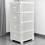 URBN Living (White) 4 Tier Shelf Plastic Storage Drawers Home Office Organiser Large Tower Rack Unit 10