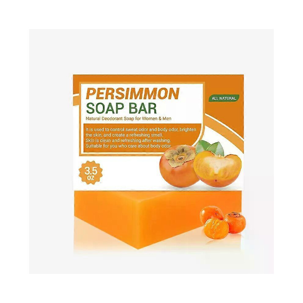 (2pcs) Persimmon Soap Bar for Old People Smell, Natural Deodorant Body Face Bar Soap for Body Odor Control, Remove Bad Body Odor, Men & Women Deodorizing, Ha
