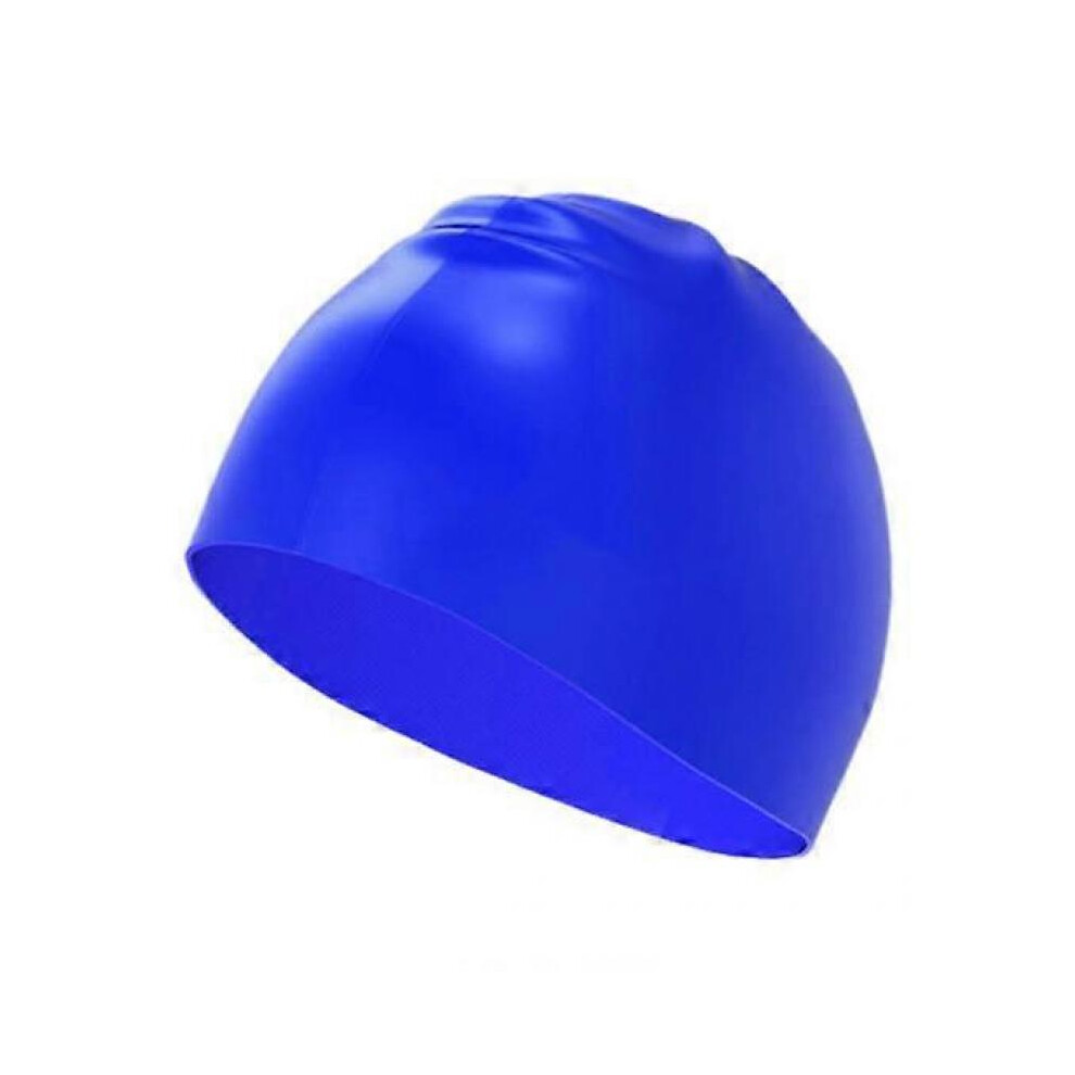 (blue) Extra Large Swim Cap Swimming Hat Non-Slip Design High Elastic Waterproof Hair Protection Swim Cap for Adults