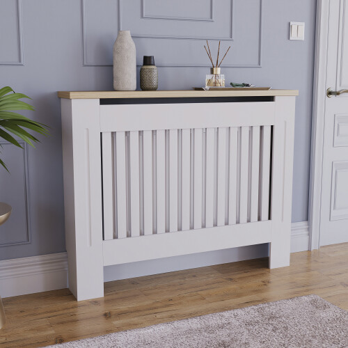 Home Discount (Medium) Arlington Radiator Cover Heating Cabinet White Oak