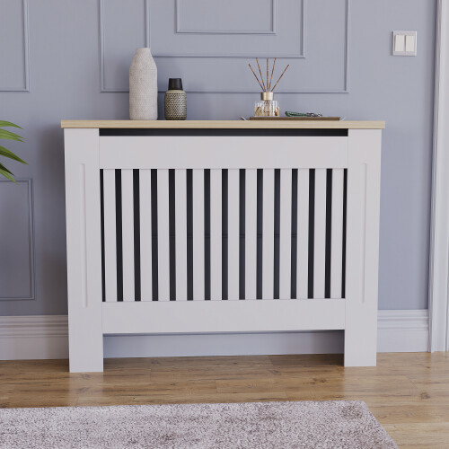 Home Discount (Medium) Arlington Radiator Cover Heating Cabinet White Oak 2