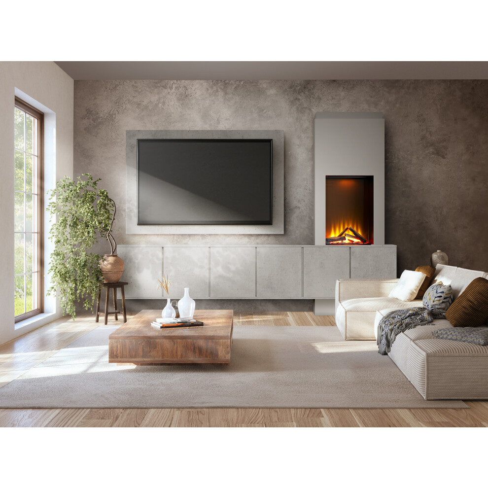 Acantha Zodiac Portrait Electric Media Wall in Concrete Effect with 3 Storage Cupboards-image-OPC-PH22YTN-NEW