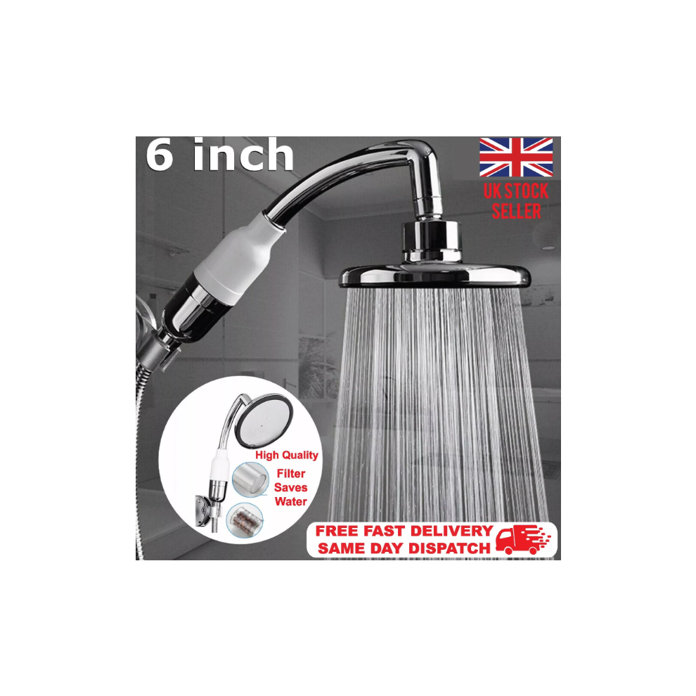 Large Shower Head Chrome High Pressure Powerful Bath Heads Water Saving Filter