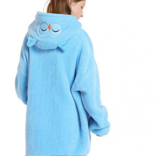 (Owl) Oversized Hoodie Blanket With Pocket Wearable Blanket Hoodie Winter Outdoor Hoody Sweatshirt D