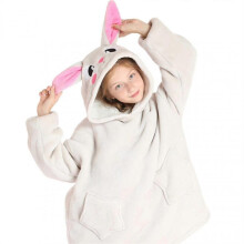 (Rabbit) Oversized Hoodie Blanket With Pocket Wearable Blanket Hoodie Winter Outdoor Hoody Sweatshirt D