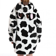 (Cows) Oversized Hoodie Blanket With Pocket Wearable Blanket Hoodie Winter Outdoor Hoody Sweatshirt D
