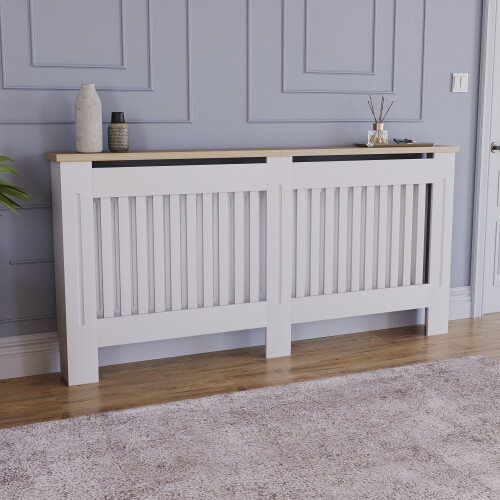 Home Discount (Extra Large) Arlington Radiator Cover Heating Cabinet White Oak
