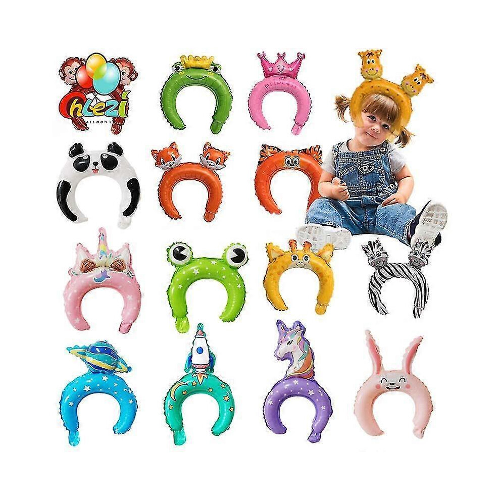 (Dog 5) 50pcs Cute Animal Tiara Headband Balloons Tiger Monkey Frog Rabbit Bear Baby Shower Birthday Wedding Party Decoration Kids Toys-image-OPC-PH2528Q-NEW