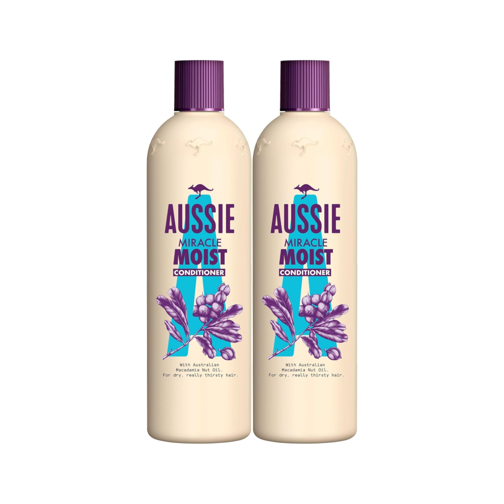 2 x Aussie Miracle Moist Conditioner 490ml
