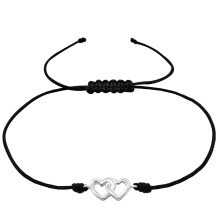Double heart Corded Bracelet
