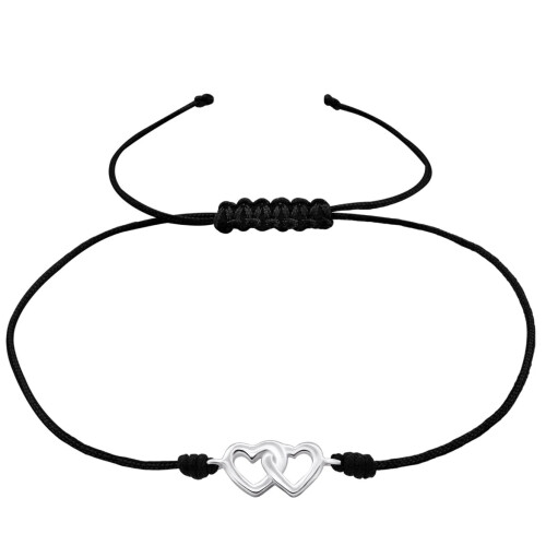 Double heart Corded Bracelet