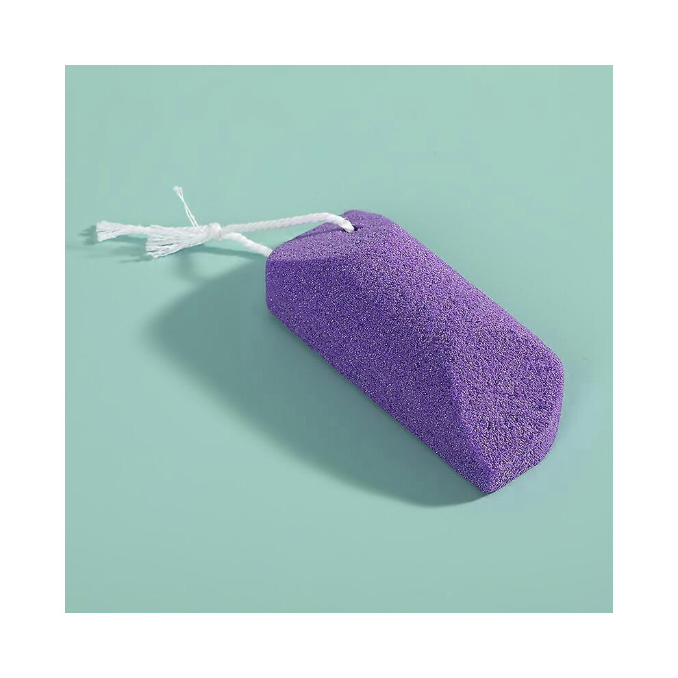 (Purple) Exfoliate Feet Pedicure Handle PU Pumice Stone Scraper Foot File Dead Hard Rough Dry Skin Scrub Callus Remover