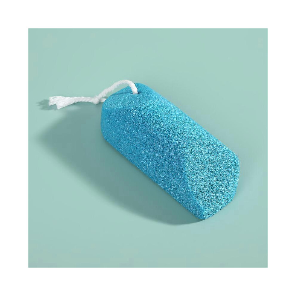 (Blue) Exfoliate Feet Pedicure Handle PU Pumice Stone Scraper Foot File Dead Hard Rough Dry Skin Scrub Callus Remover