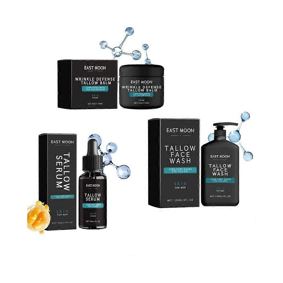 (3pcs set) Forge Wrinkle Defense Tallow Balm, Forge Face Wash, Forge Anti-Wrinkle Serum