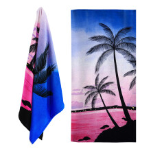 (Sunset) GEEZY Large Microfibre Beach Bath Towel Sports Travel Camping Gym Lightweight