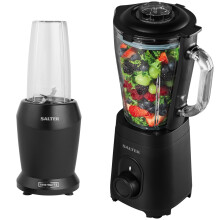 Salter Kuro NutriPro 1000 & Glass Jug Blender Set Smoothie Maker Black