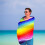 The Magic Toy Shop GEEZY Microfibre Beach Towel Rainbow Design Quick Dry Summer Pool Travel Absorbent 8