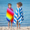 The Magic Toy Shop GEEZY Microfibre Beach Towel Rainbow Design Quick Dry Summer Pool Travel Absorbent 10