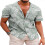 (M, Light Gray) Men's Printed Button Down Beach Shirt 1