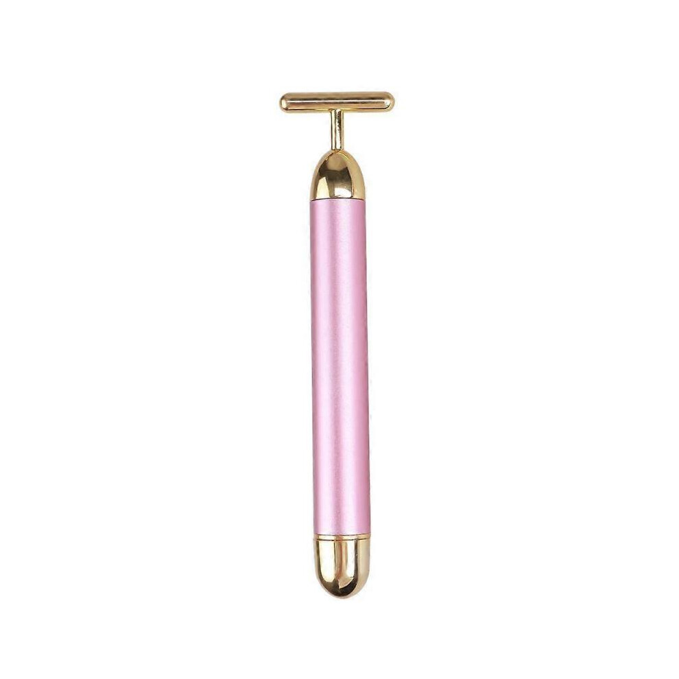 (rose gold) Beauty Slimming Face Vibration Facial Beauty Roller Massager Stick Lift Skin Tightening Wrinkle