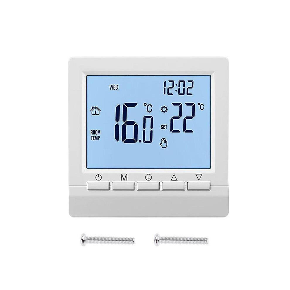 (White Backlight) Digital Thermostat Programmable Gas Boiler Heating Temperature Regulator Intelligent Thermostat Room Temperature Controller Energy Saving Termostato