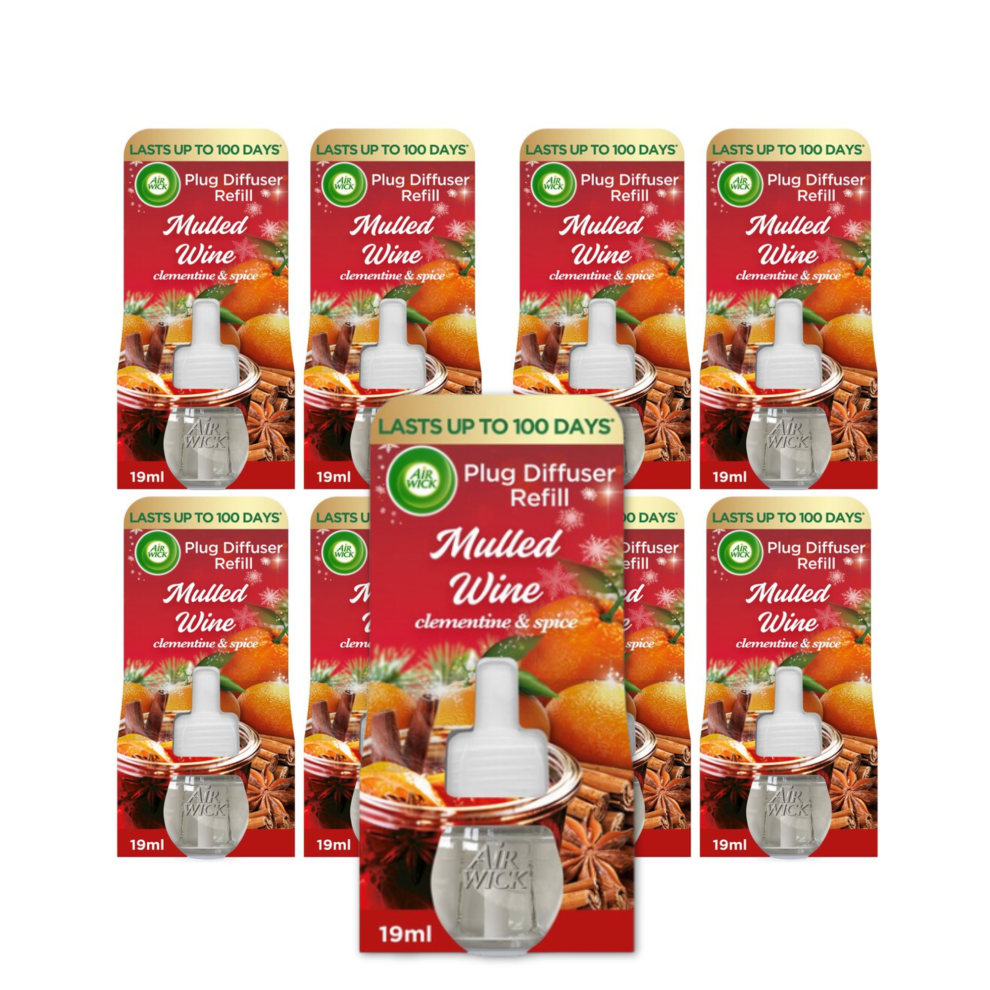 9x Air Wick Mulled Wine Clementine & Spice Electrical Plug In Refill