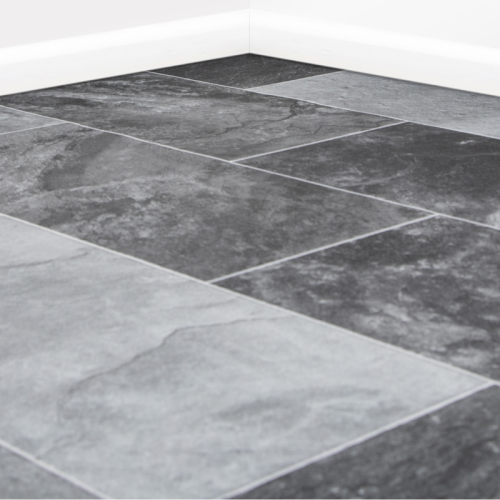 (Storm Tile Vinyl, 1m x 2m Width) Tile Effect Vinyl Flooring Lino Roll 2m & 4m Width