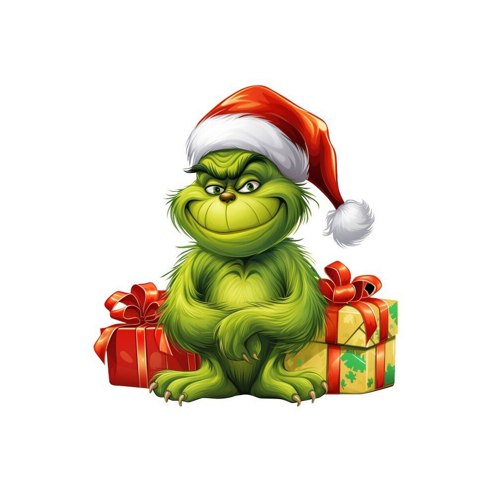 (8)Décoration de sapin de Noël amusant acrylique Grinch dessin animé pour style auto