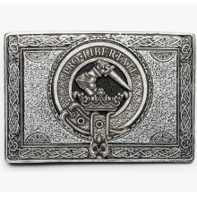 Chrome Scottish Wallace Clan Crest Buckle