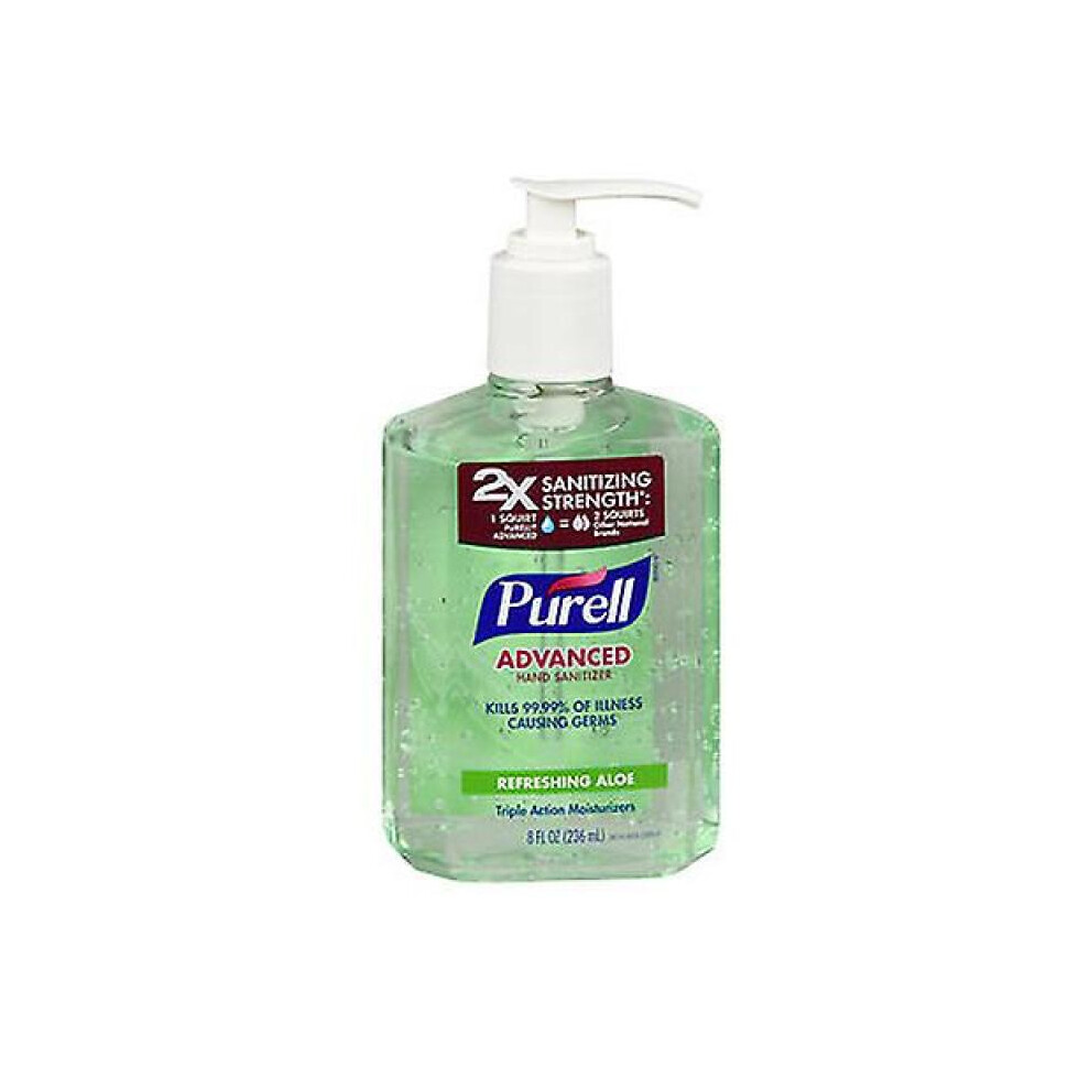 Purell  Advanced Hand Sanitizer Gel with Pump, Aloe 8 oz (Pack of 1)