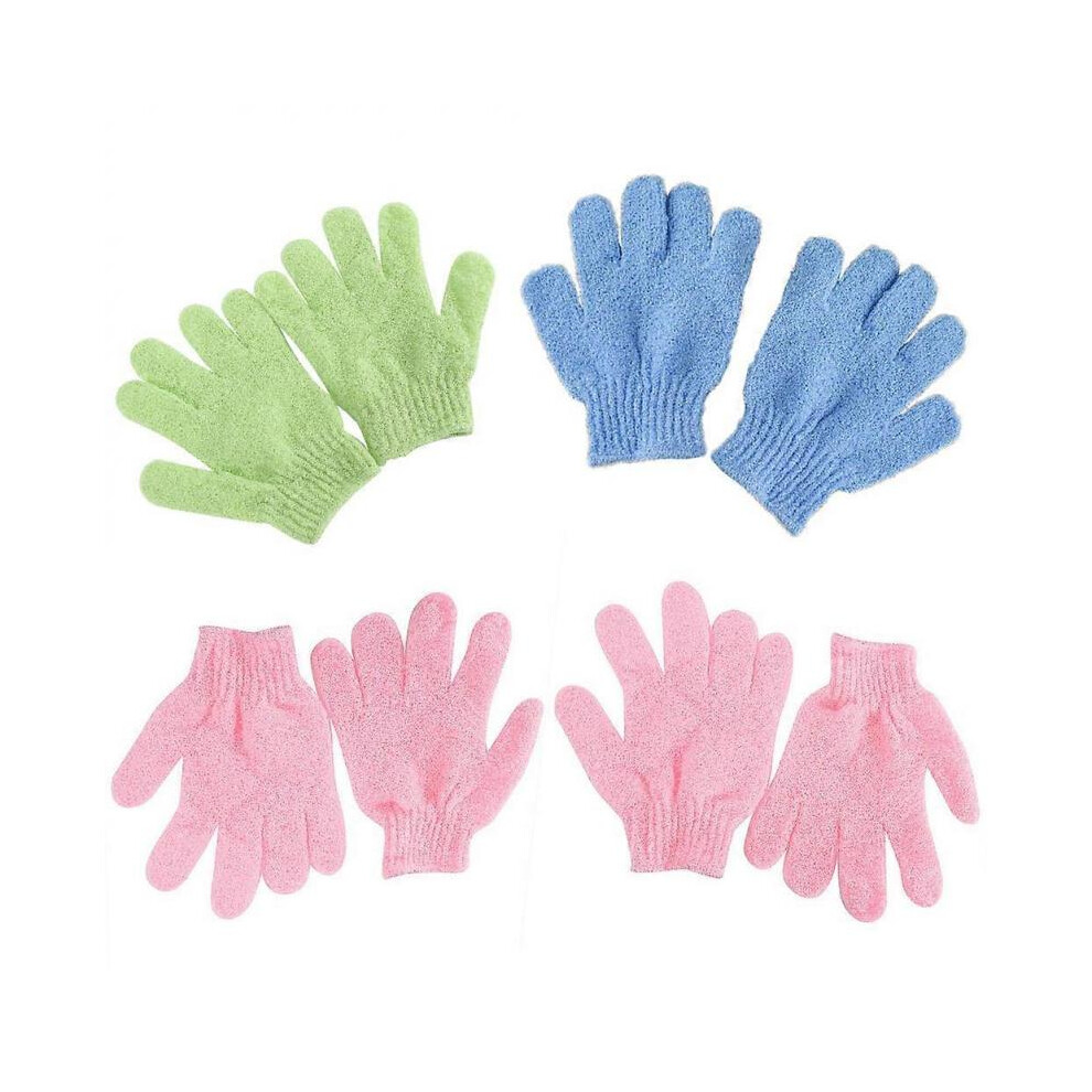 4 Pairs of Shower Exfoliating Bath Gloves Nylon Shower Gloves Body Scrub Exfoliator