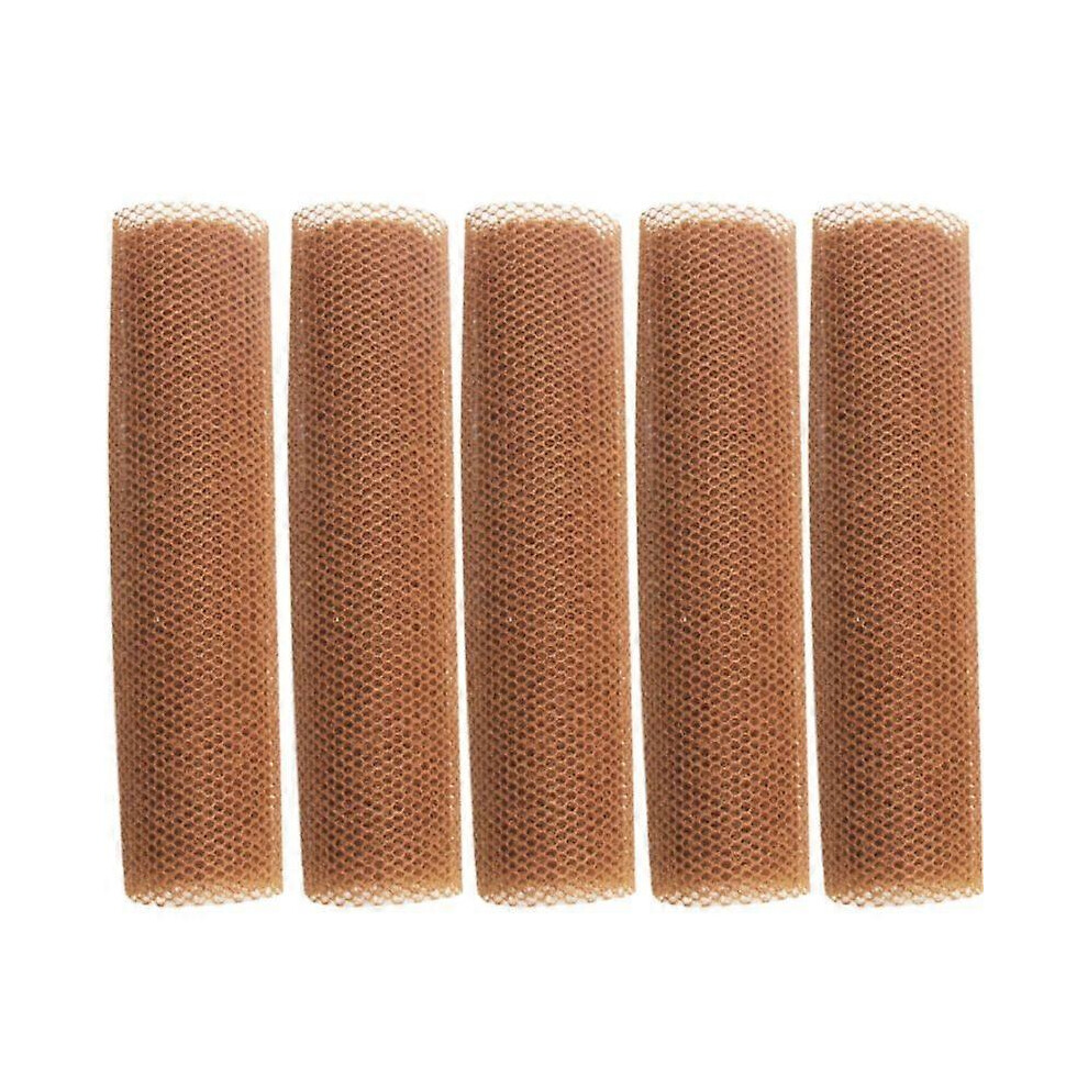 (brown) 5pcs African Net Long Bath Body Exfoliating Long Net Shower Body Scrub Back Scrubber Skin Smoother Beauty Skin Bath Wash New