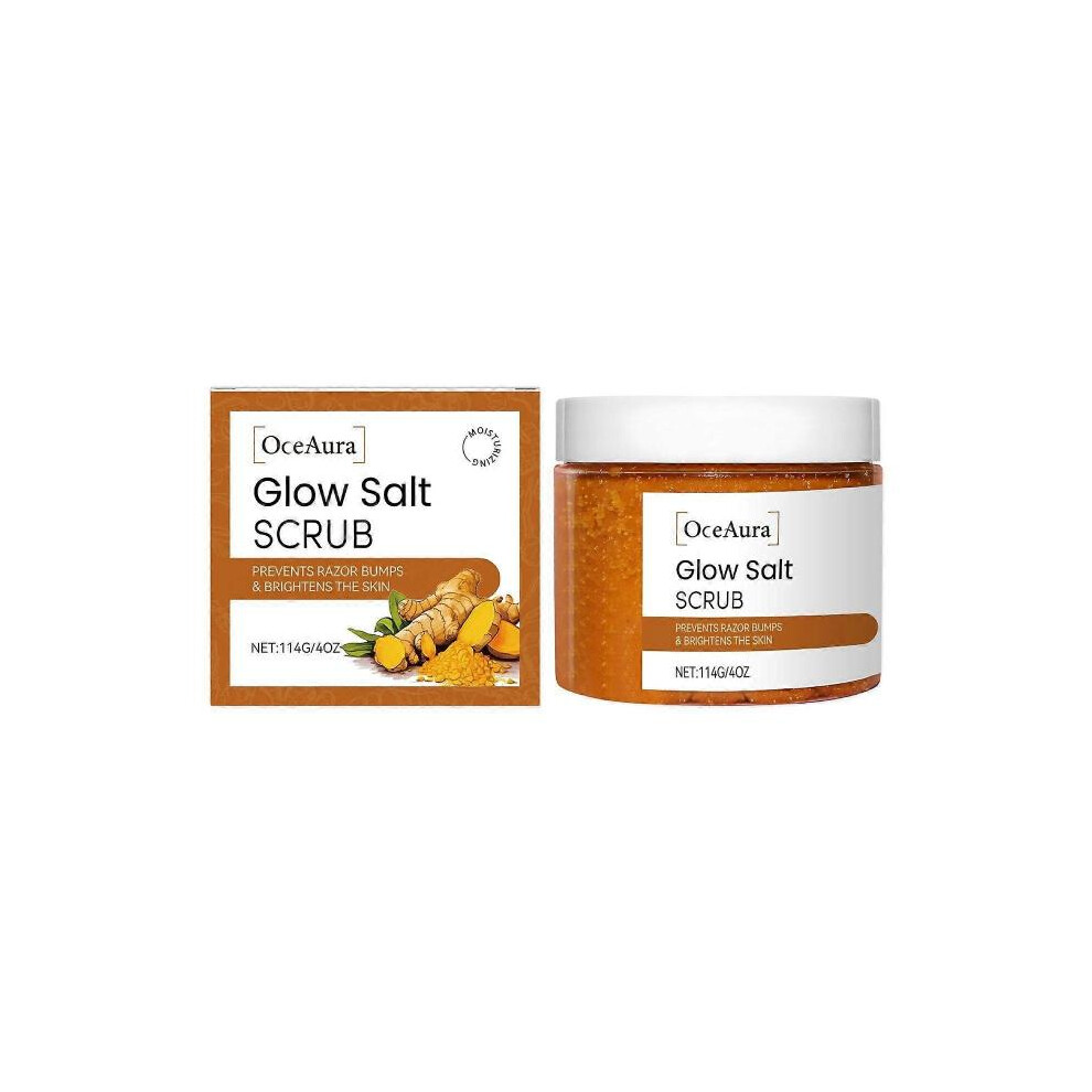 (3pcs) Turmeric Body Scrub, Glow Salt Scrub, 114g Natural Exfoliating Body Scrub, Prevents Razor Bumps & Brightens Skin, Suitable for All Skin Types