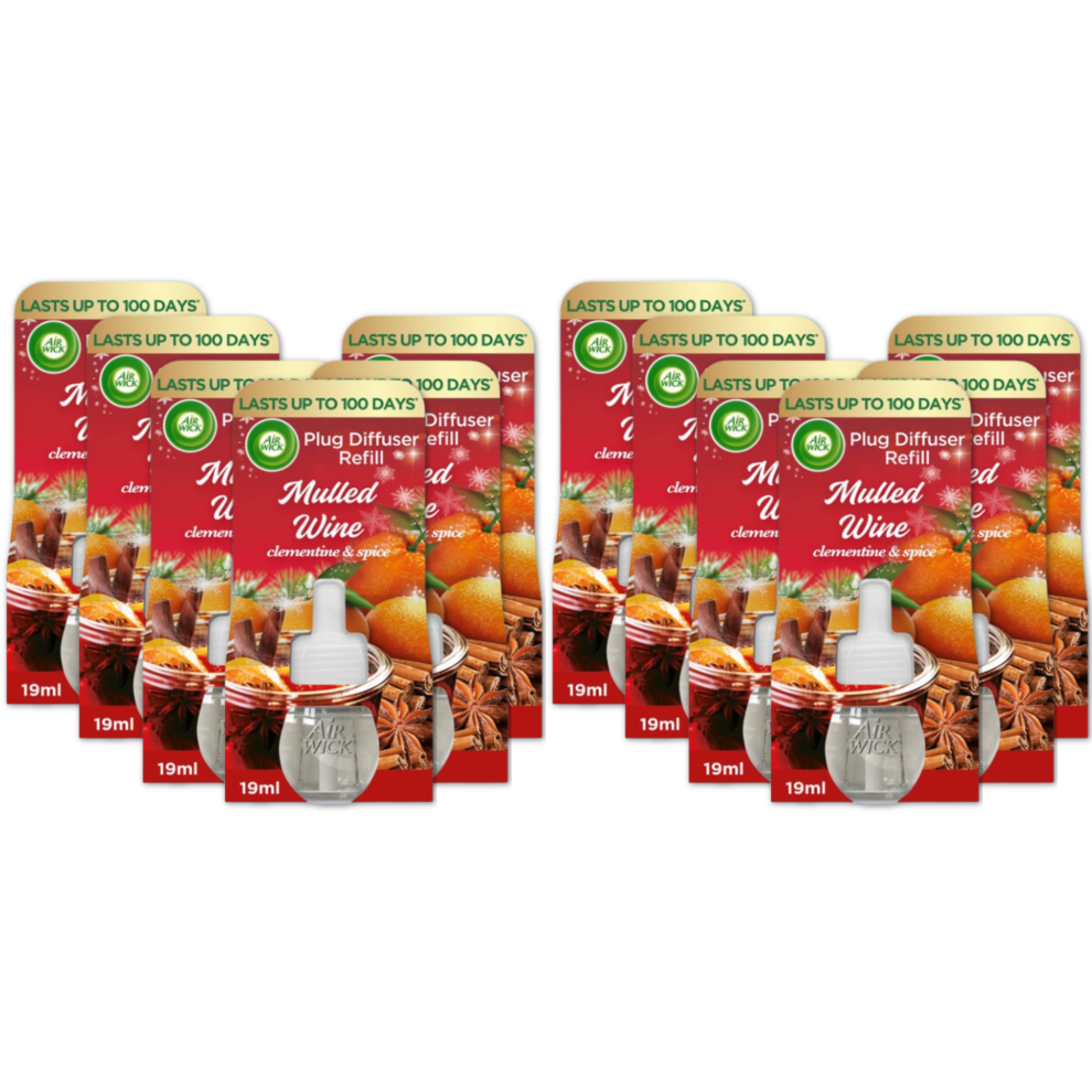 12x Air Wick Mulled Wine Clementine & Spice Electrical Plug In Refill