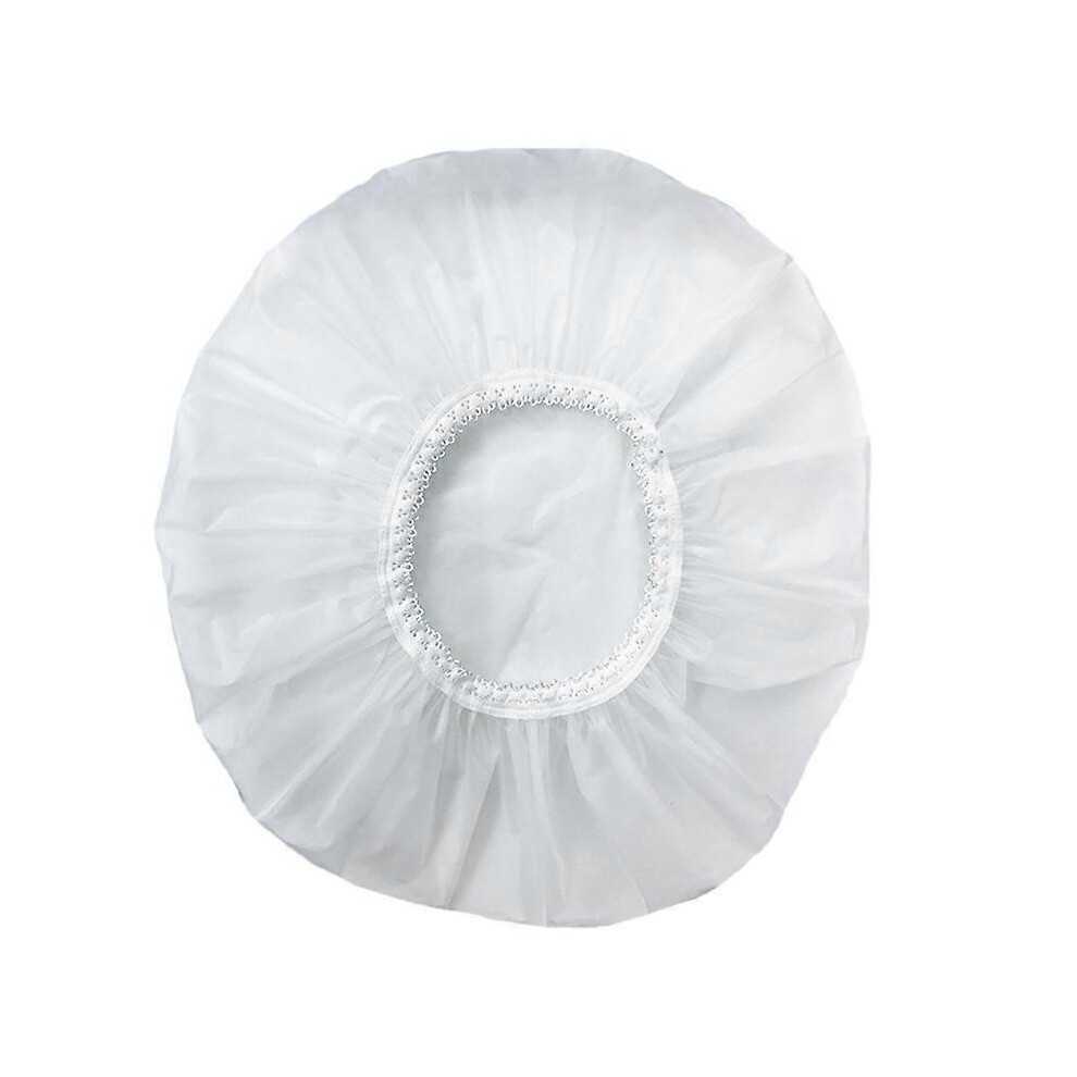 1Pcs Household Waterproof Shower Cap, Swimming Cap, Hotel Elastic Shower Cap Hair Set (White)