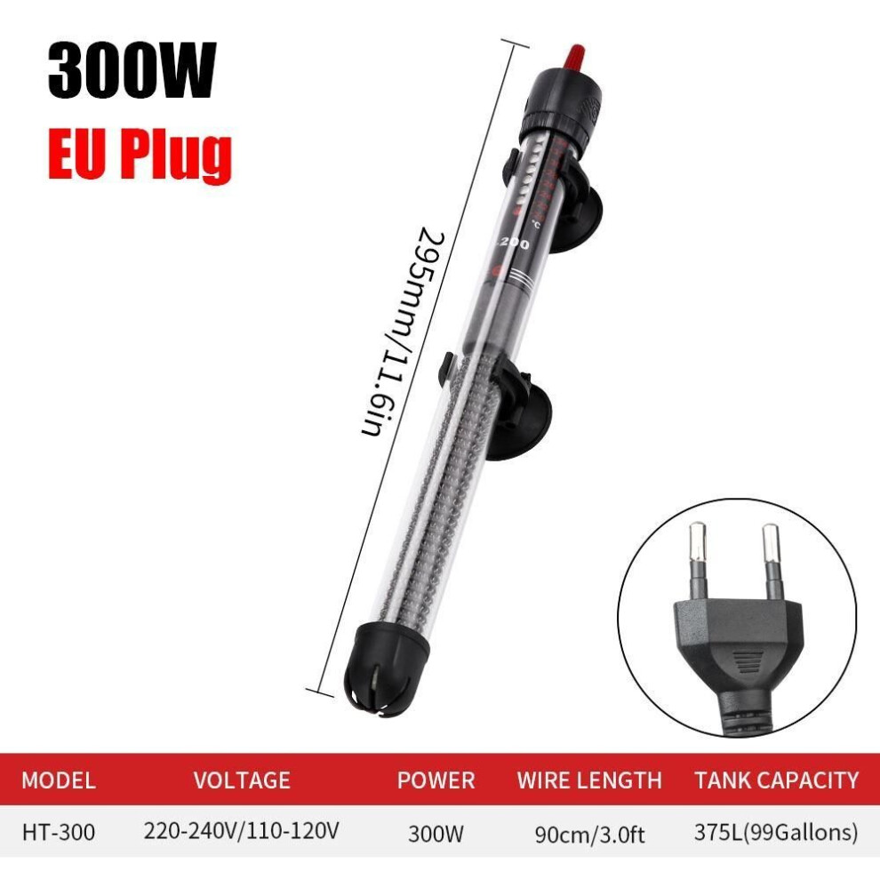 (EU 300W) 1pcs Aquarium Fish Tank Thermostat Heater Rod Adjustable Temperature Water Heat Rod