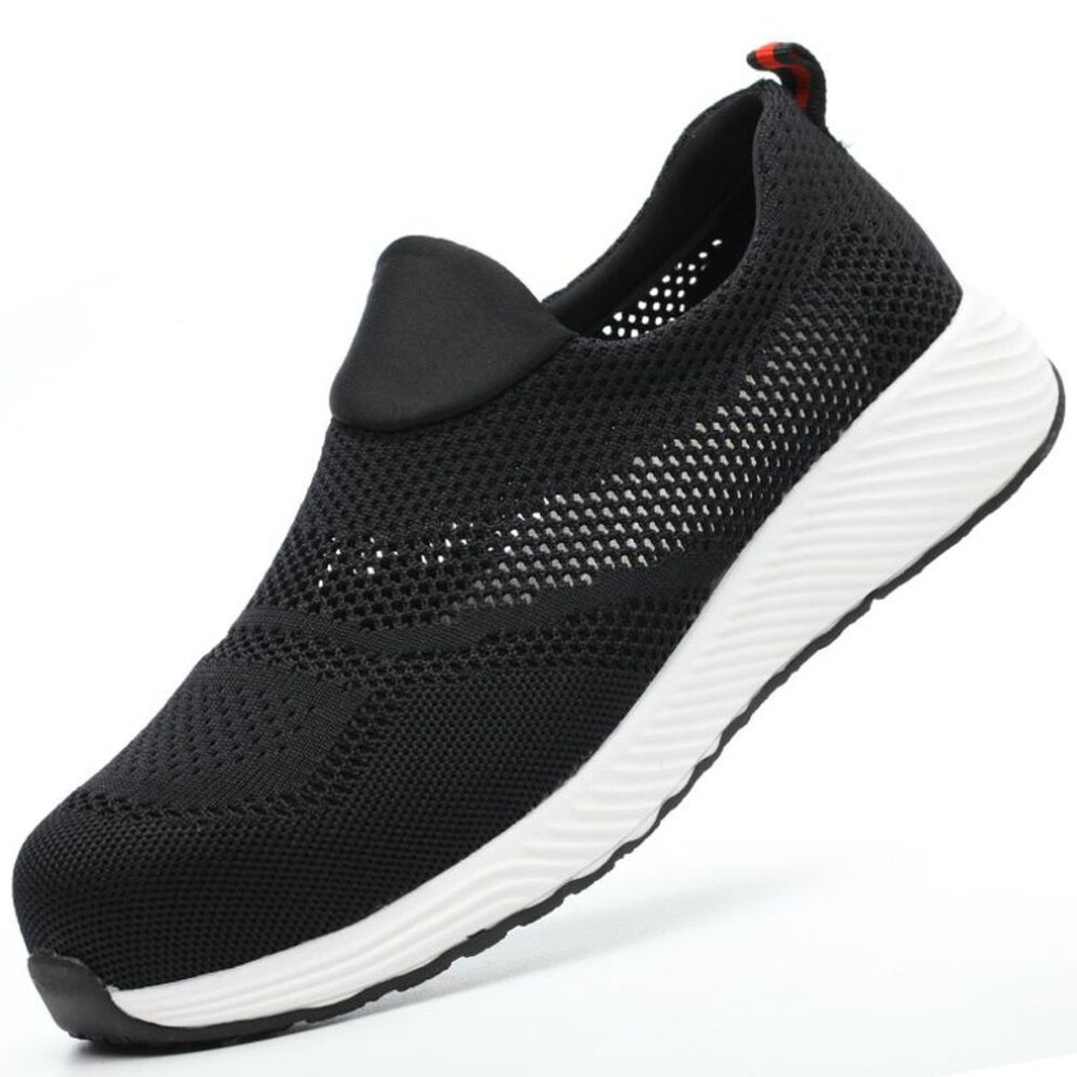 (Black, 37) Summer Breathable Work Safety Shoes Men Women Work Sneakers Lightweight Steel Toe Indestructible Shoes Anti-Smash Anti-Punture Safety Work 7456046792783