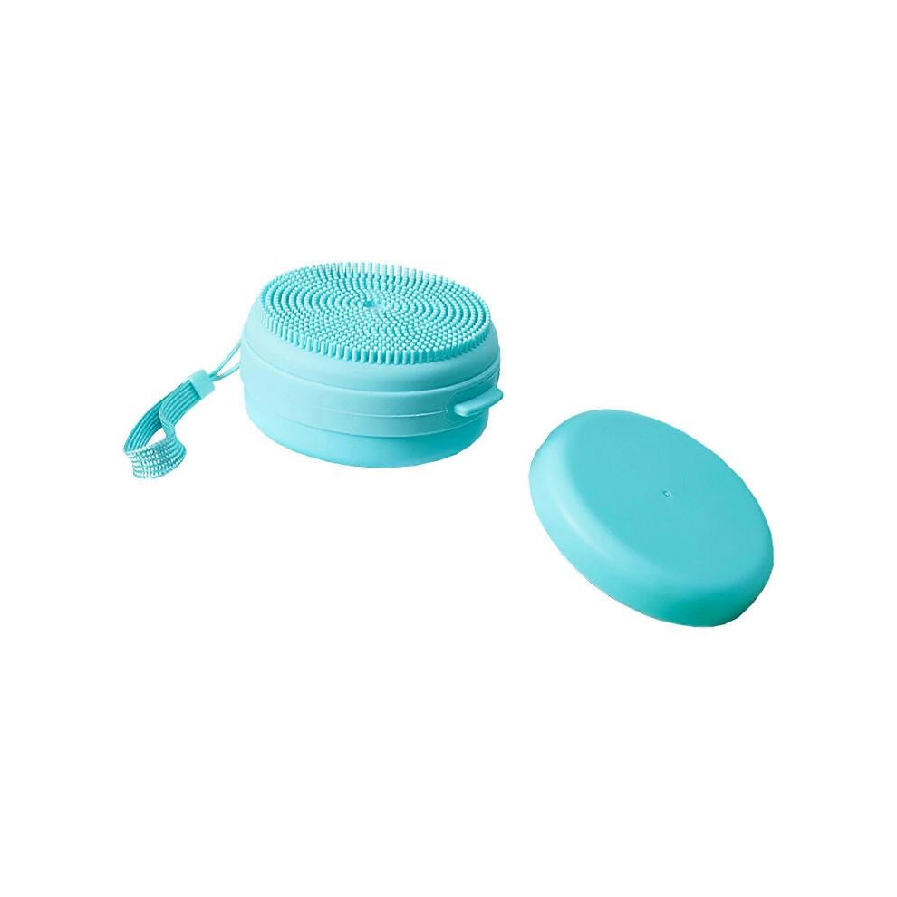 (Blue) Silicone Body Brush Soap Box For Massage And Bath Silicone Bath Brush Can Hold Liquid Soap Baby Adult