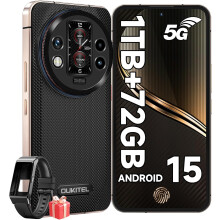 (Black) OUKITEL WP200 Pro 5G Unbreakable Mobile Phone with Smart Watch 24GB + 1TB