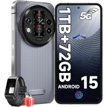 (Grey) OUKITEL WP200 Pro 5G Unbreakable Mobile Phone with Smart Watch 24GB + 1TB