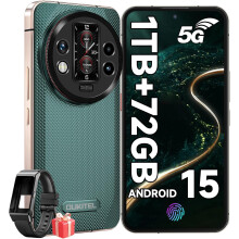 (Green) OUKITEL WP200 Pro 5G Unbreakable Mobile Phone with Smart Watch 24GB + 1TB