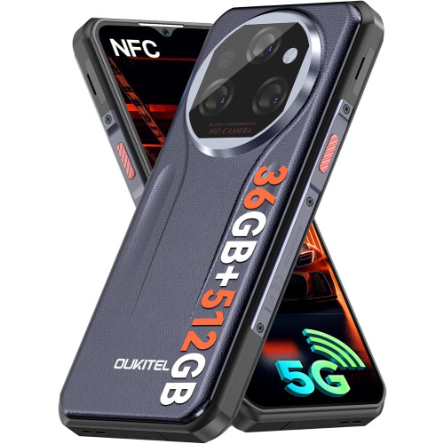 OUKITEL (Grey) OUKITEL WP39 Pro 5G Unbreakable Mobile Phone 36GB+ 512GB