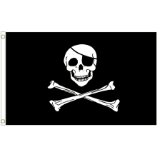 (8' x 5' - 240cm x 150cm) Jolly Roger Skull Crossbones Pirate Polyester Flag