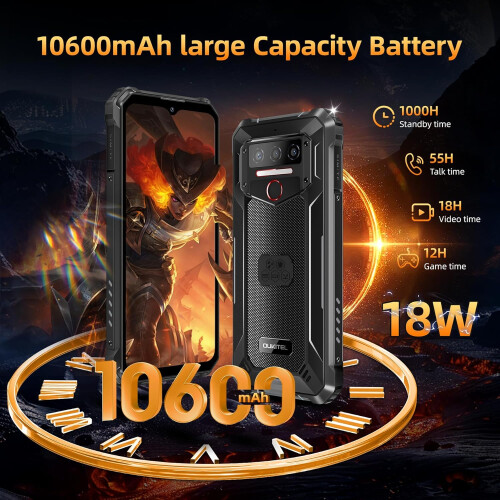 OUKITEL (Blck) OUKITEL WP23 Plus Unbreakable Mobile Phone 8GB RAM 256GB 2